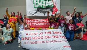 Ação da ActionAid pede por Transição Justa na COP30, em Belém. Foto: Rodolfo Mendonça - Agência Rizoma/Colabora/ActionAid