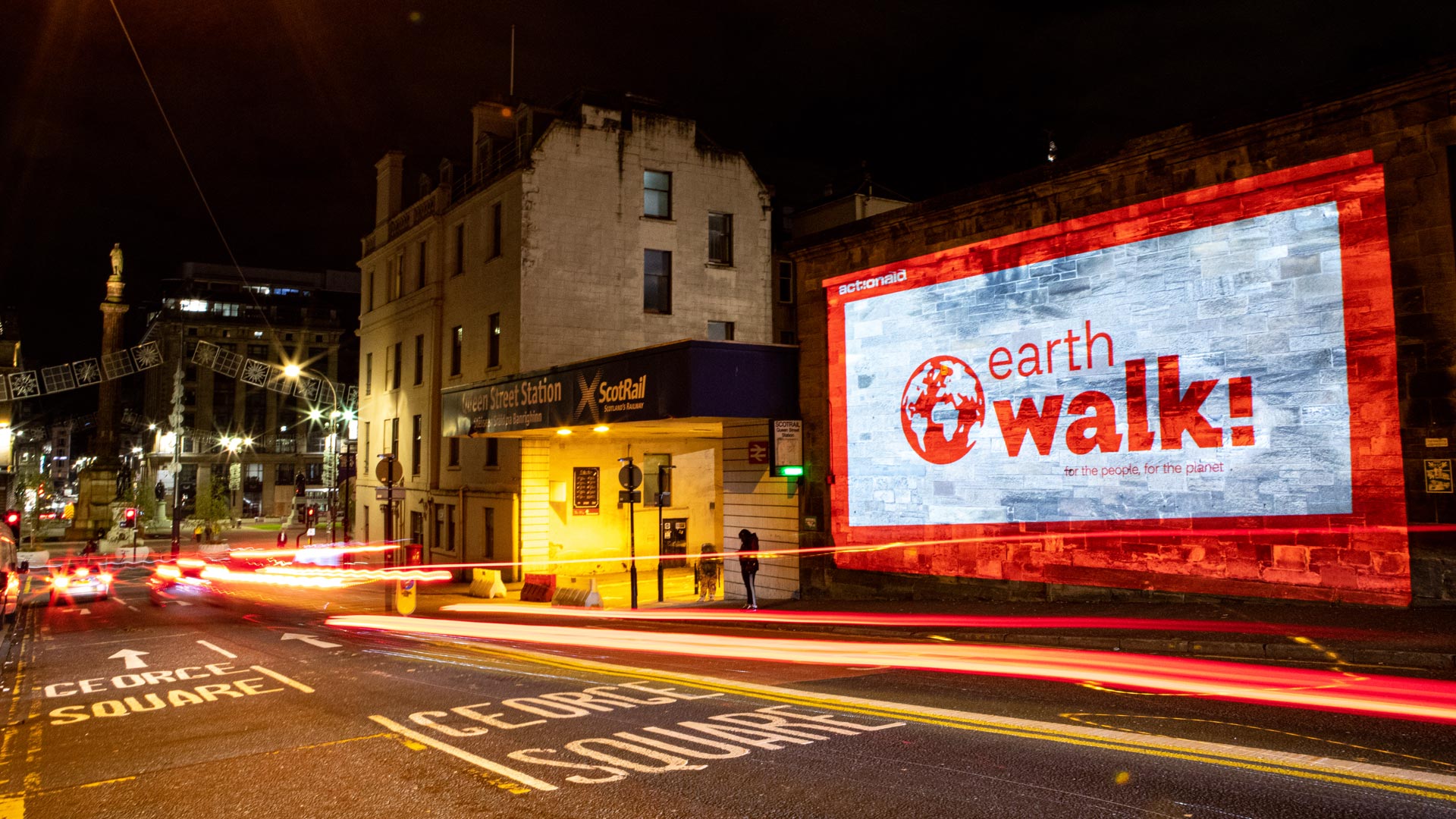 A Earth Walk Live,uma marcha virtual dos caminhantes de todo o mundo, aconteceu em Glasgow, onde estão ocorrendo as negociações climáticas da COP26. Foto: ActionAid