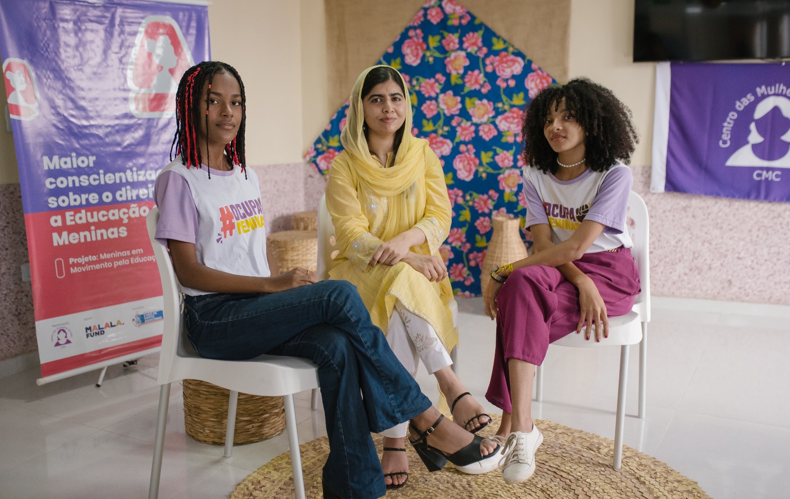 Thuézia entrevistou Malala graças ao projeto Meninas em Movimento Pela Educação, projeto do Fundo Malala, coordenado pelo Centro das Mulheres do Cabo com o apoio da ActionAid